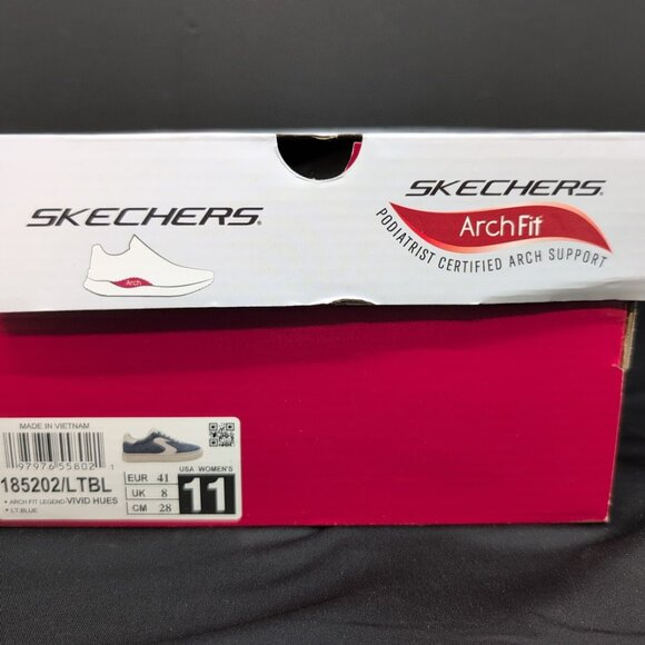 Skechers Arch Fit Legend Court Classics Sneakers Women's Shoes US 11 Light Blue - Picture 9 of 11